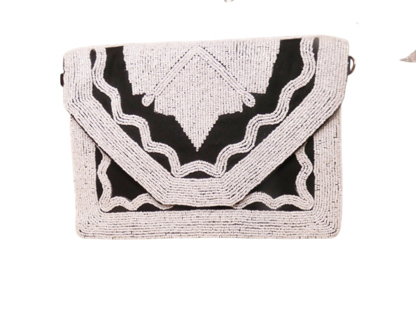 Black And White Beaded Bag