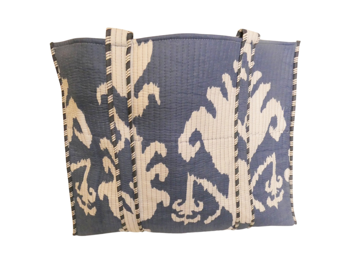 Mira Block Printed Cotton Tote Bag - Blue Ink